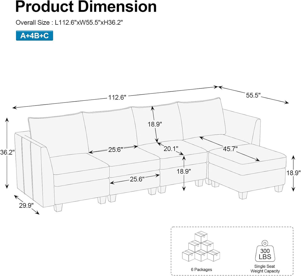 Belffin Modular Sectional Sofa Couch with Reversible Chaise Velvet L Shaped Storage 4-seat Convertible Beige