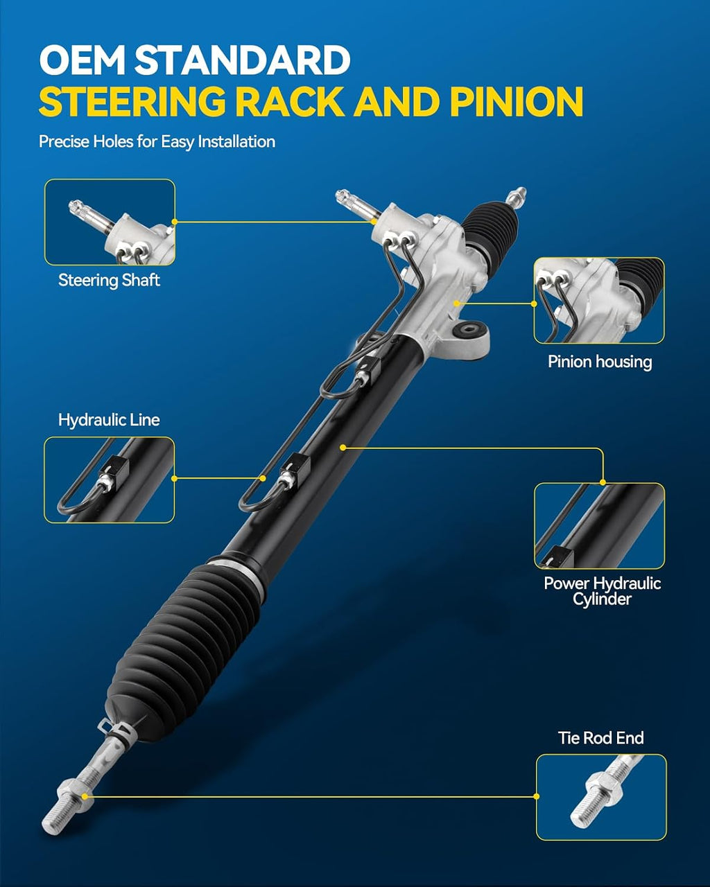 PHILTOP Hydraulic Power Steering Rack & Pinion Assembly for 1998-2000 Accord 3.0L & Accord Coupe, 2001-2002 Accord 3.0L Sedan, Replace# 26-1791