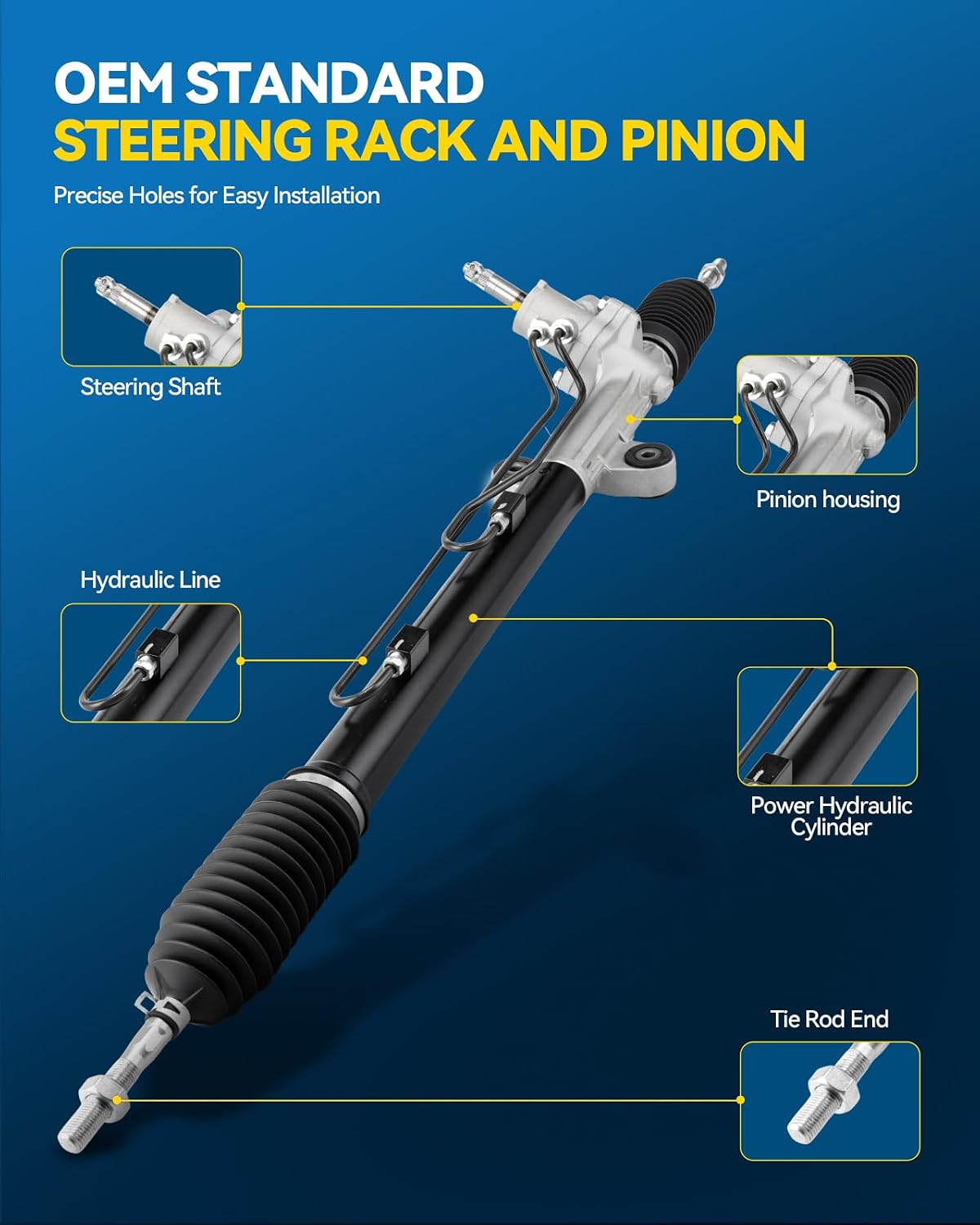 PHILTOP Hydraulic Power Steering Rack & Pinion Assembly for 1998-2000 Accord 3.0L & Accord Coupe, 2001-2002 Accord 3.0L Sedan, Replace# 26-1791