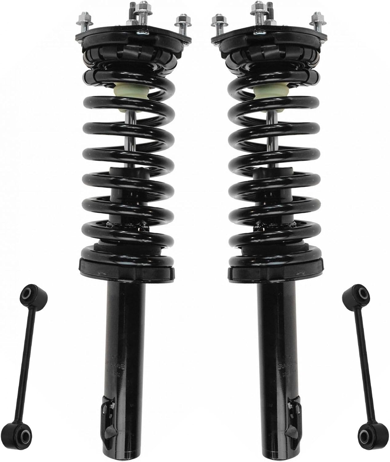 TRQ Front Suspension Kit Shock & Spring Strut Assembly Sway Bar Stabilizer Link Compatible with 2006-2010 Jeep Commander 2005-2010 Grand Cherokee