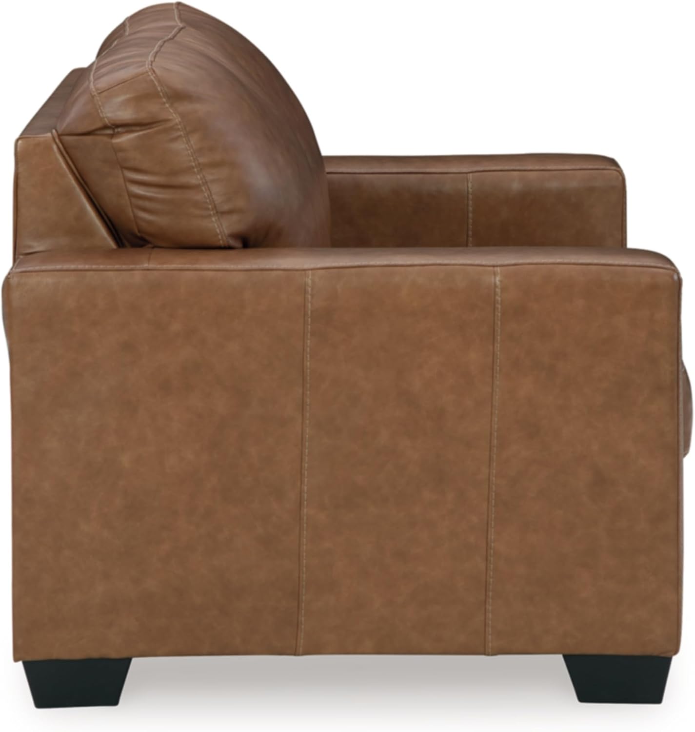 Signature Design by Ashley Bolsena Contemporary Leather Match Loveseat, Dark Brown