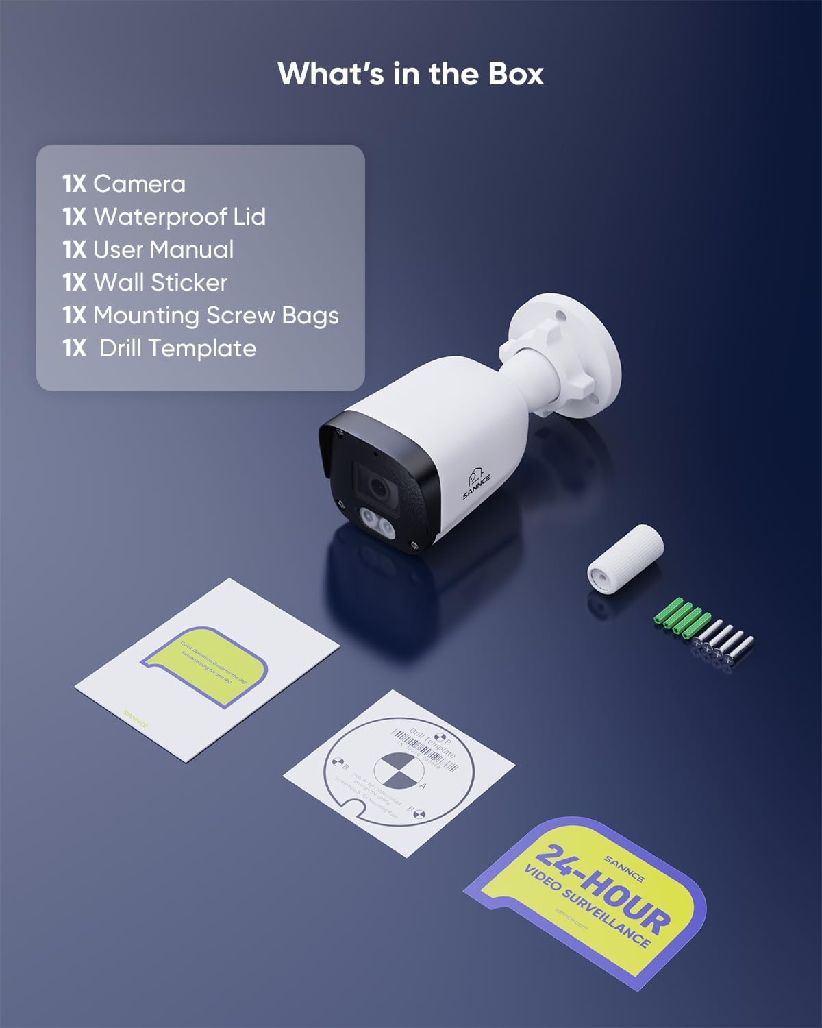 SANNCE 5MP PoE Security Camera System - 8CH 6MP NVR with 4PCS 5MP HD Weatherproof Bullet Surveillance Cameras with H.265 Video Compression, Smart IR LED, APP Push Alert, Remote Access (NO HDD)