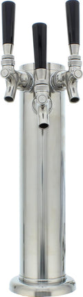 Zephyr Presrv™ Triple Tap Kit - Includes Three Taps, Stainless Steel Tower, 3 Beer Lines, Gas Line, Regulator, CO2 Tank and 3 D-style Keg Couplers - Designed to use with a Presrv™ kegerator