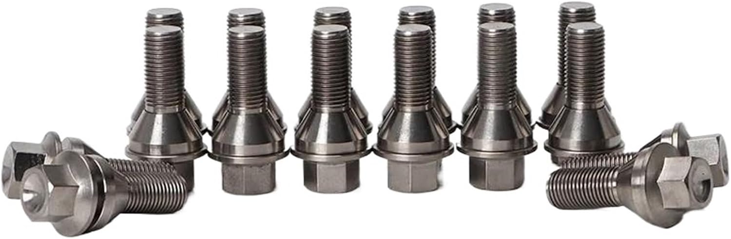 Wheel Stud for Maserati Car Wheel Bolts Nuts Studs 20 Pcs Wheel Bolts M14x1.5 28mm Wheel Cover Hub Nut Bolt Covers