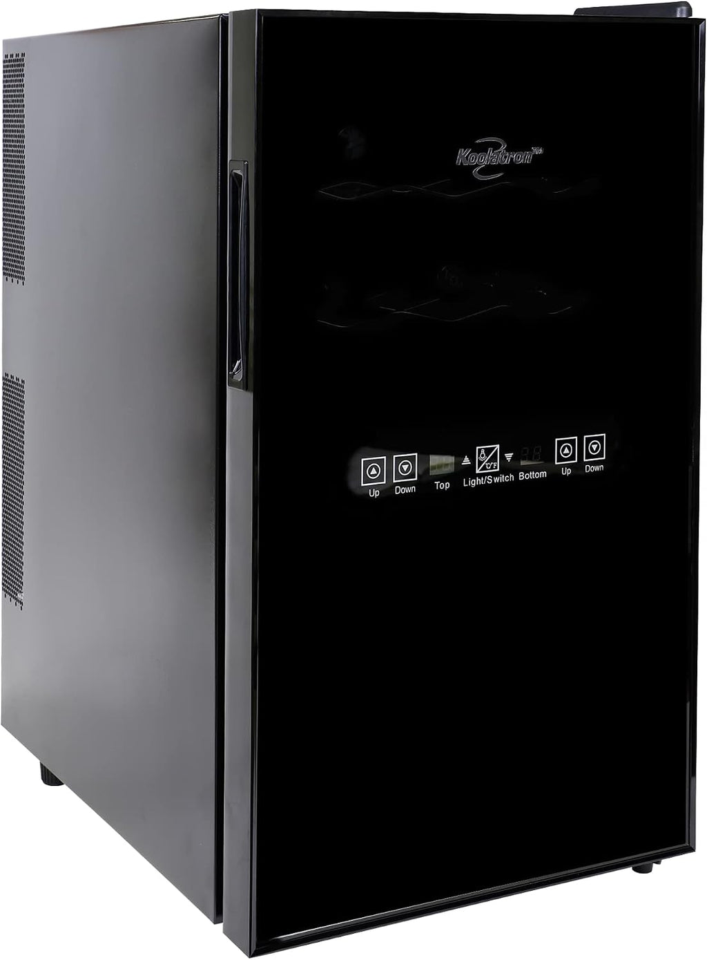 Koolatron 18 Bottle Dual Zone Wine Cooler, Black Thermoelectric Wine Fridge, 1.7 cu. ft (48L), Freestanding Wine Cellar, Red, White, Sparkling Wine Storage for Home Bar, Kitchen, Apartment, Condo