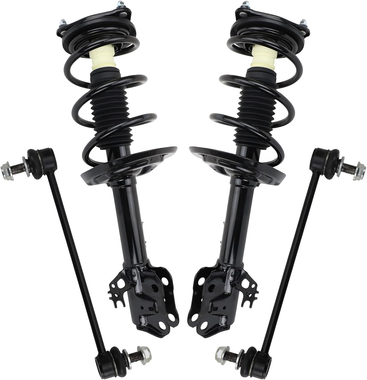 TRQ Front Suspension Kit Complete Strut & Coil Spring Assembly Sway Bar Stabilizer Link Compatible with 2020-2022 Toyota Highlander