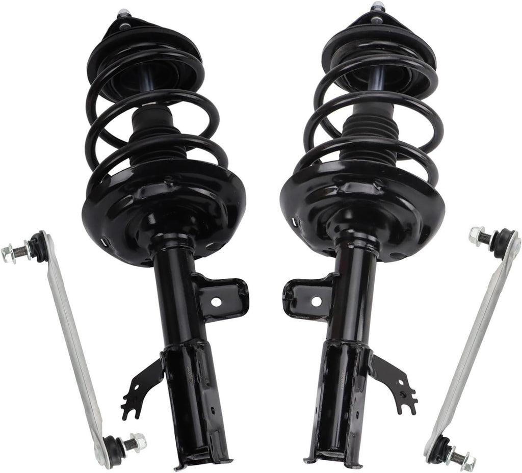 TRQ Front Suspension Kit Complete Strut & Coil Spring Assembly Sway Bar Stabilizer Link Compatible with 2019-2022 Toyota Avalon XLE 2018-2024 Camry SE XSE