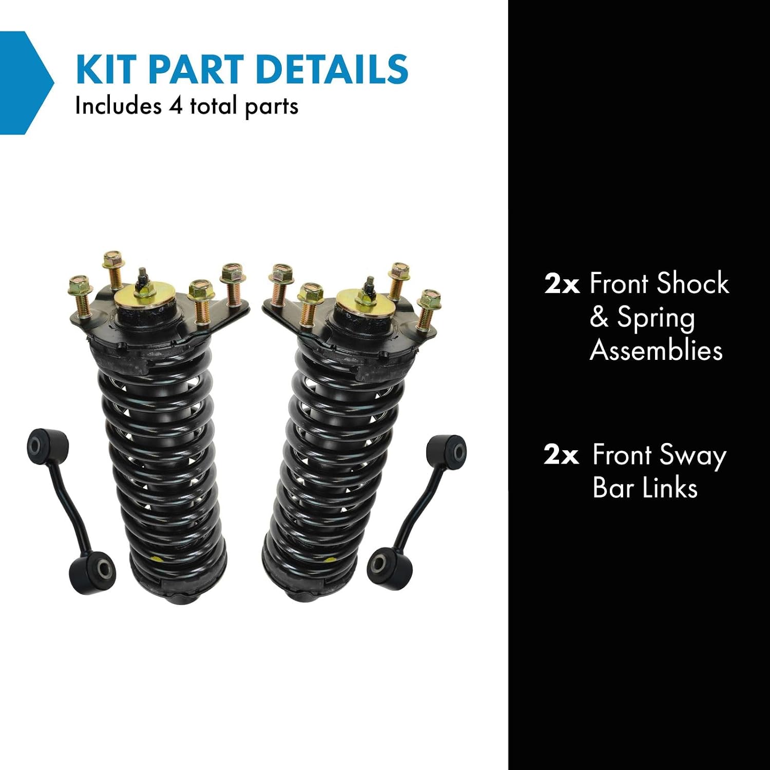 TRQ Front Suspension Kit Compatible with Front 2002-2007 Jeep Liberty