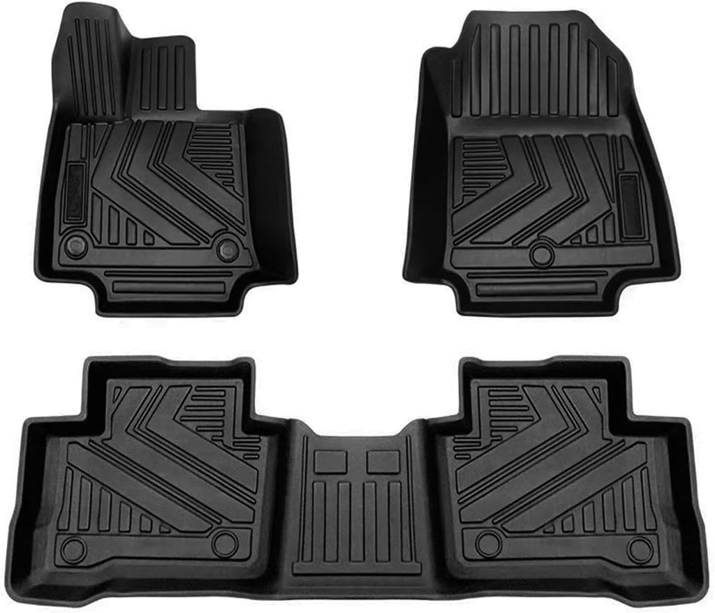 FM-1035 Car Floor Mats Full Set Compatible with 2021-2024 Toyota Venza | 3-pc Cargo Liner Black Car Mats | Custom Fit Non-Slip Car Floor Mat Rubber