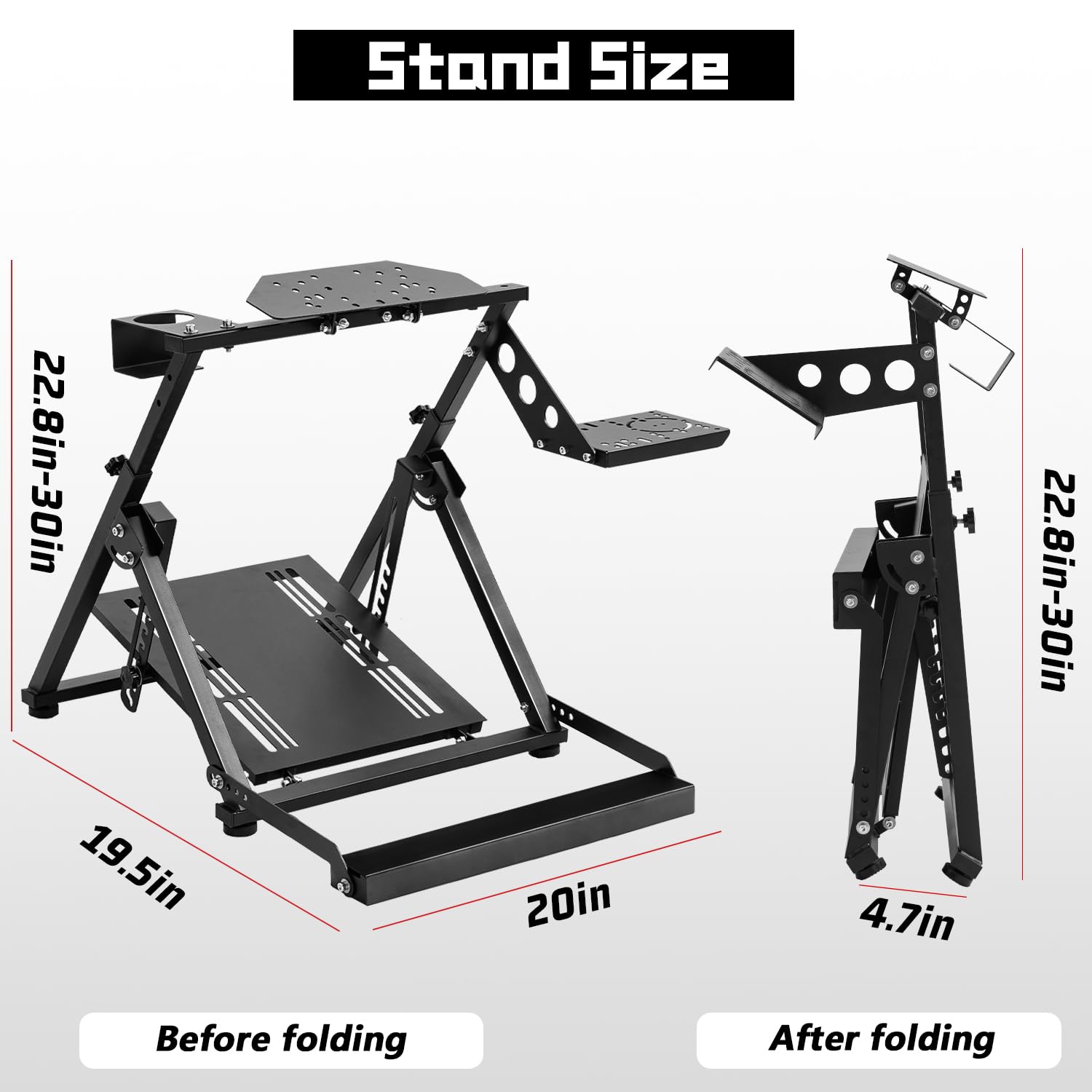 Dardoo X Frame Racing Wheel Stand Foldable Fit for Logitech G25 G27 G29 G920, for Thrustmaster T300RS GT Adjustable Racing Simulator Steering, NOT Included Wheel Pedal Handbrake and Shifter