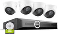 SANNCE 2K 3MP PoE Security Camera System - 8CH 6MP NVR with 4PCS 3MP HD Weatherproof Dome Surveillance Cameras with H.265 Video Compression, Smart IR LED, APP Push Alert, Remote Access (1TB HDD)