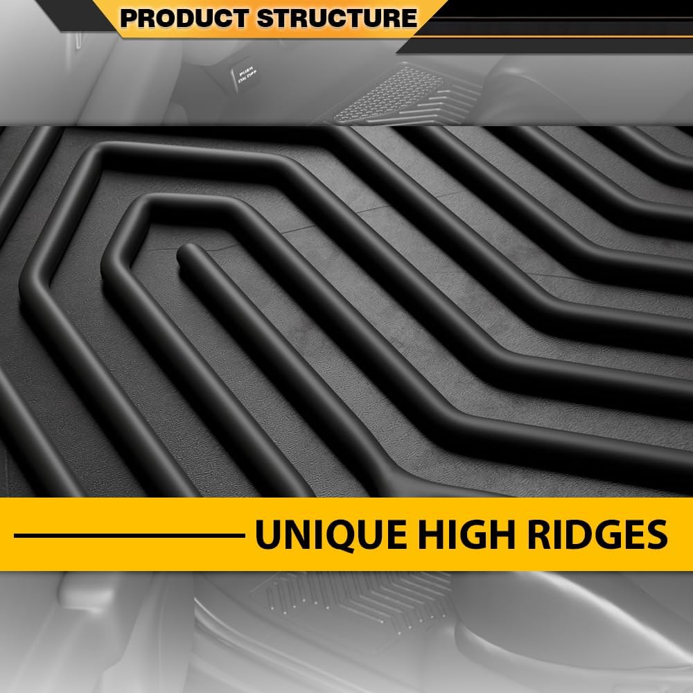 7PCS Cargo Liners Fit Tesla Model S 2021 2022 2023 2024 All Weather Protection TPE Floor Liners Front Rear Full Set Cargo Liner Black, alfombras para carro