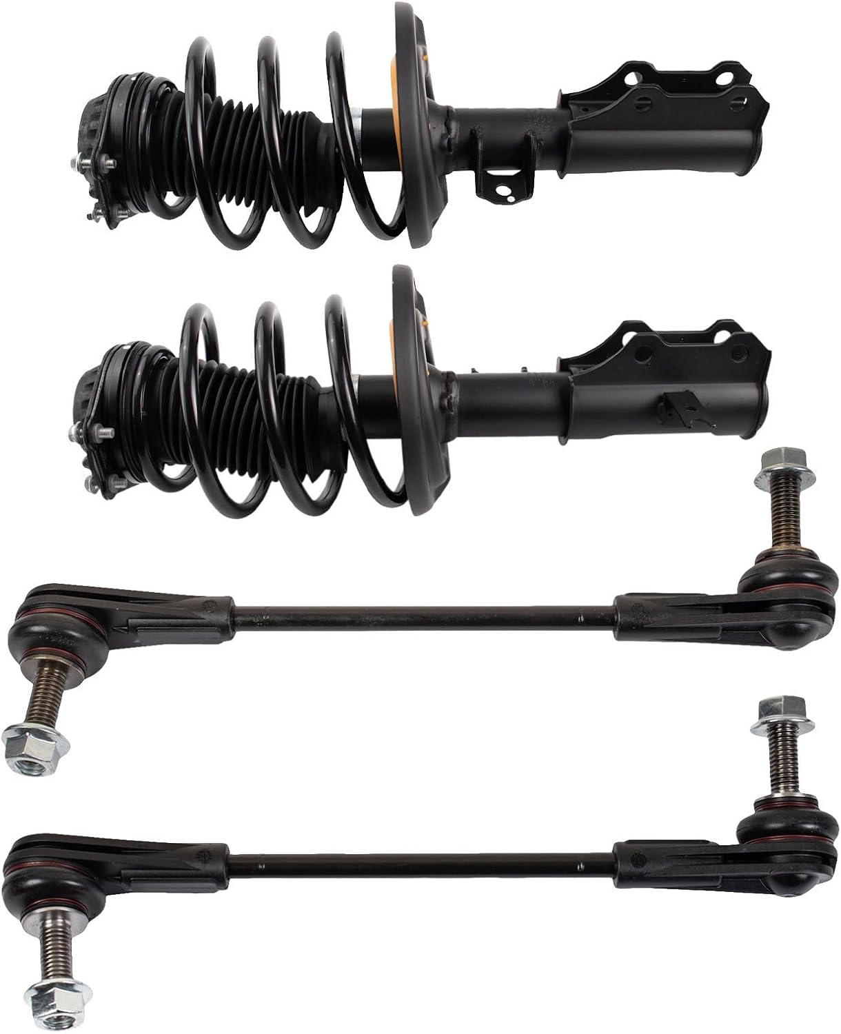 TRQ Front Suspension Kit Complete Strut & Coil Spring Assembly Sway Bar Stabilizer Link Compatible with 2016-2022 Chevrolet Malibu