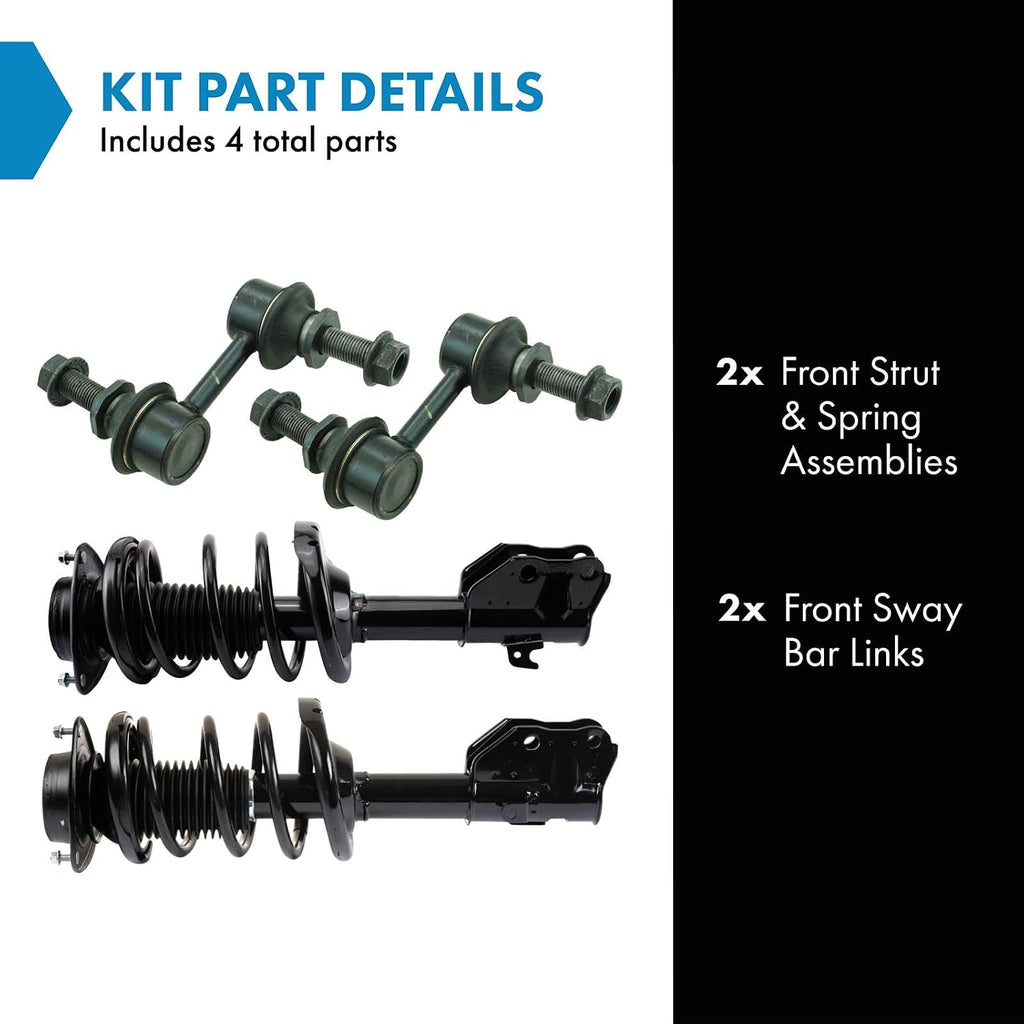 TRQ Front Suspension Kit Complete Strut & Coil Spring Assembly Sway Bar Stabilizer Link Compatible with 2016-2017 Subaru Crosstrek 2013-2015 XV Crosstrek