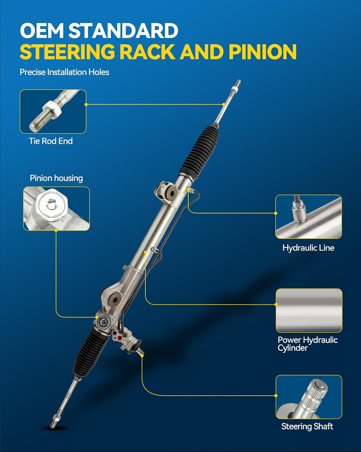 PHILTOP Hydraulic Power Steering Rack and Pinion for 2004-2008 F-150 RWD, 2006-2008 Mark LT RWD Replace# 22-277