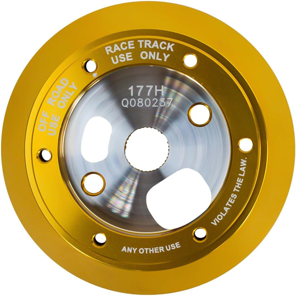 NRG Innovations Racing Style Steering Wheel Short Hub, Lockable Aluminum Steering Shaft, 6x70mm Bolt Pattern Quick Release Adapter, For 03-14 Chevy/Cadillac/Pontiac, Chrome Gold, NRG-SRK-177H-CG