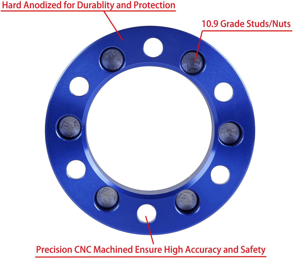 6x5.5 to 6x135 Forged Wheel adapters 1.5 inch with M14x1.5 Studs for Aftermarket Wheels with 6x135 PCD, Compatible with Chevy Silverado Tahoe Suburban Yukon Sierra