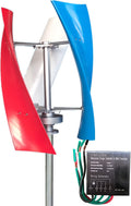 Helix Maglev Vertical Axis Wind Power Turbine Generator - 450W 24V DC, Charge Controller, 3 Blades, Home Windmill Kit for Hybrid Wind Solar System