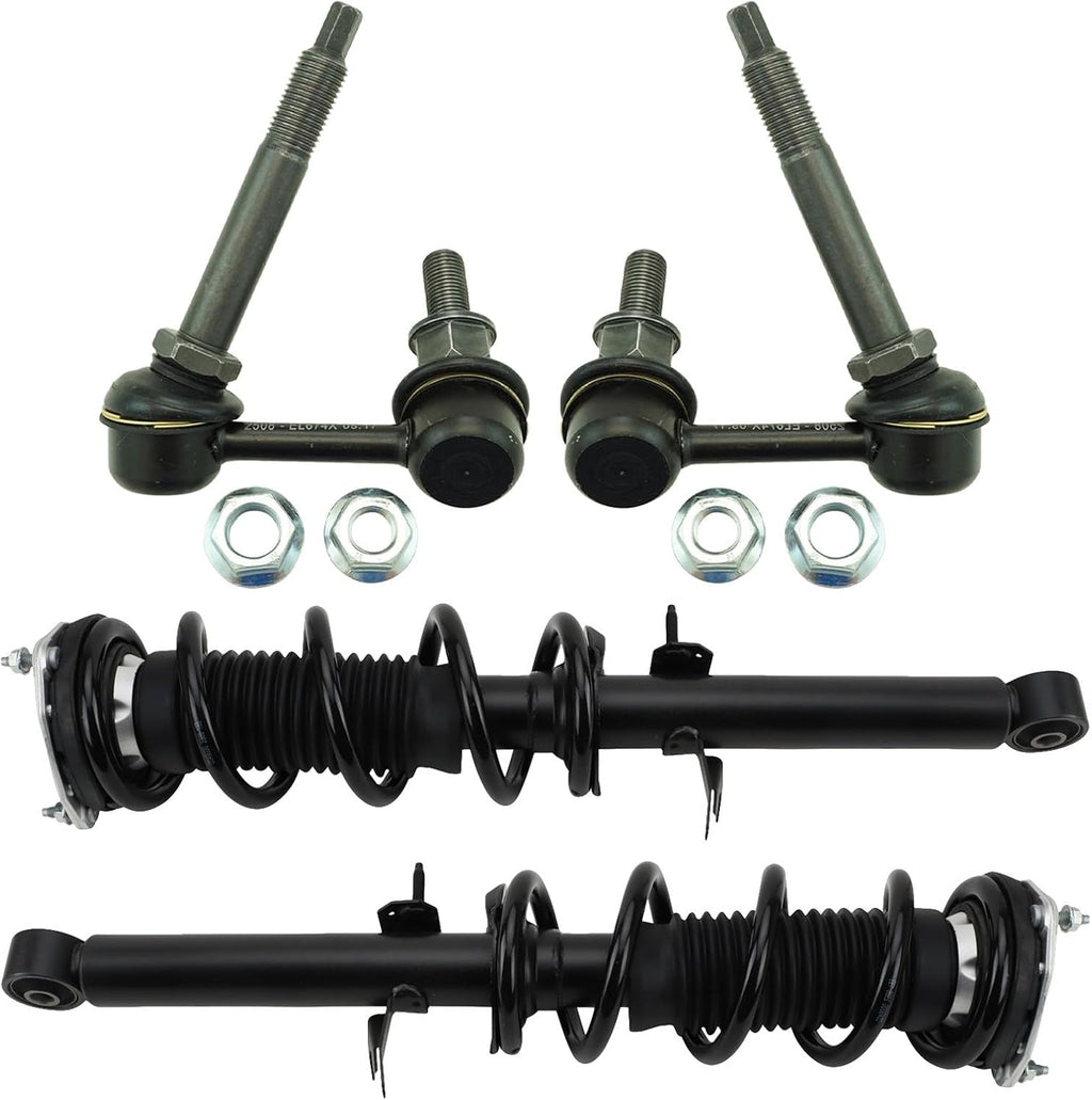 TRQ Front Suspension Kit Shock & Spring Strut Assembly Sway Bar Stabilizer Link Compatible with 2008-2012 INFINITI EX35 2013 EX37 2014-2017 QX50