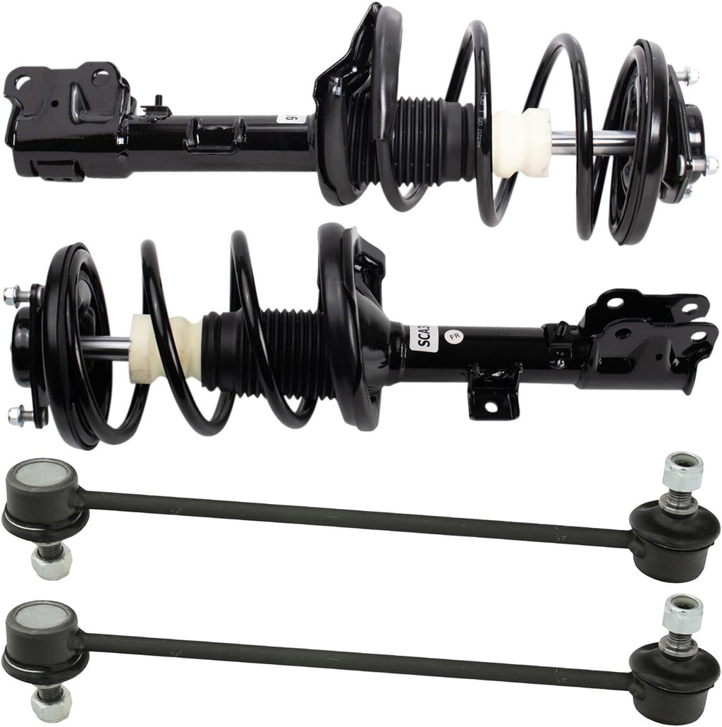 TRQ Front Suspension Kit Complete Strut & Coil Spring Assembly Sway Bar Stabilizer Link Compatible with 2011-2019 Mitsubishi Outlander Sport