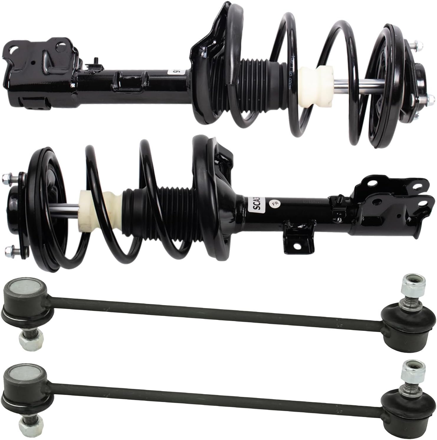 TRQ Front Suspension Kit Complete Strut & Coil Spring Assembly Sway Bar Stabilizer Link Compatible with 2011-2019 Mitsubishi Outlander Sport