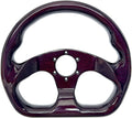 Universal 320mm Real Carbon Fiber Racing Steering Wheel Red | Flat Bottom D shaped ,hard and lightweight ,6 Holes Semicircle Jet