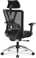 Ticova Ergonomic Office Chair - High Back Desk Chair with Adjustable Lumbar Support & 3D Armrest - 130°Reclining & Rocking Mesh ComputerChair with Thick Seat Cushion & Rotatable Headrest