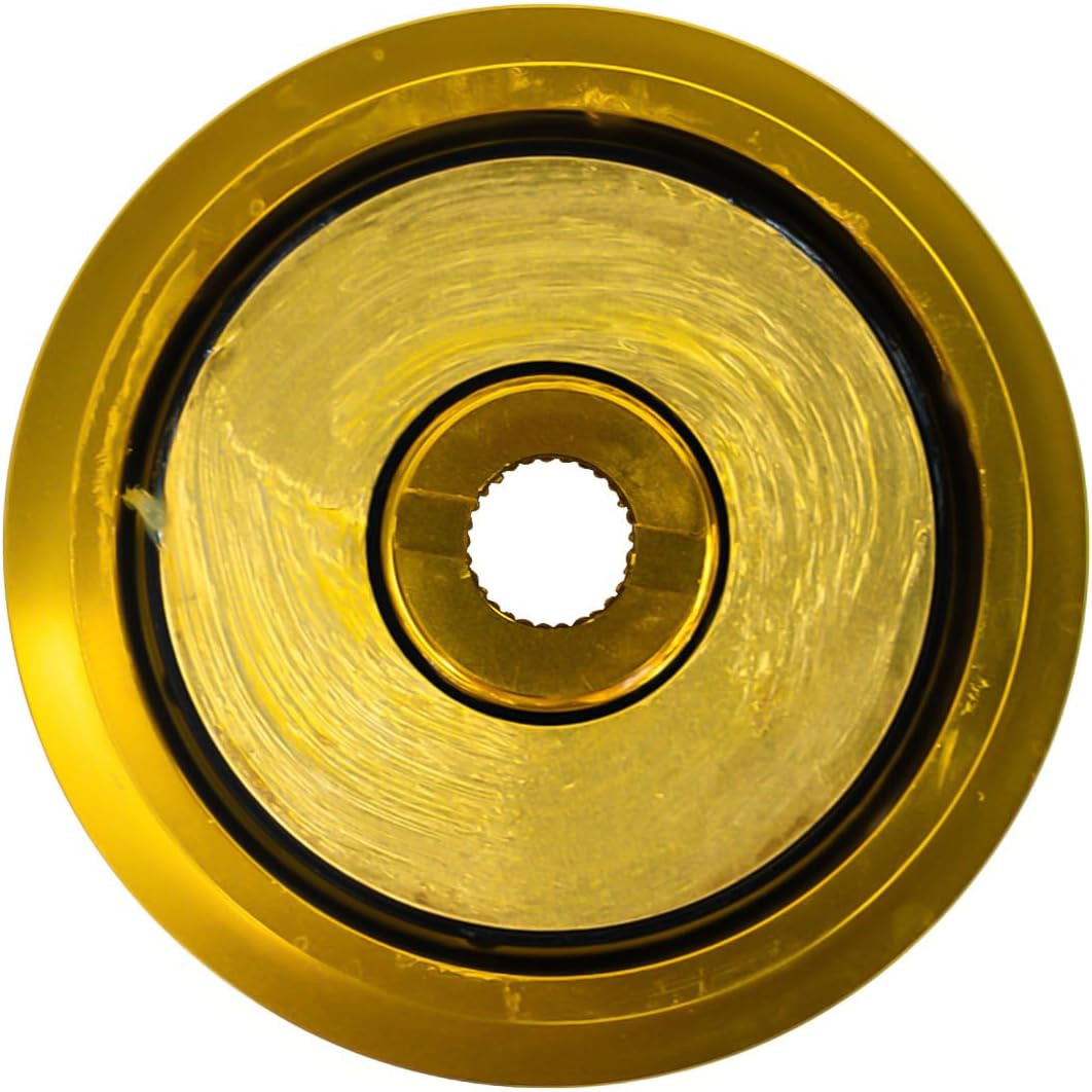 NRG Innovations Racing Style Steering Wheel Short Hub, Lockable Aluminum Steering Shaft, 6x70mm Bolt Pattern Quick Release Adapter Unit, Compatible For 86-99 Honda/Acura, Chrome Gold, NRG-SRK-190H-CG
