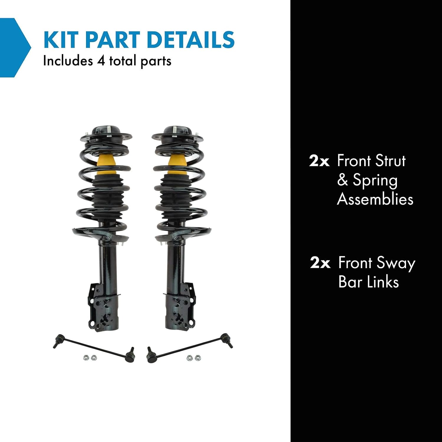 TRQ Front Suspension Kit Compatible with Front 2010-2012 Chevrolet Malibu 2010 Pontiac G6