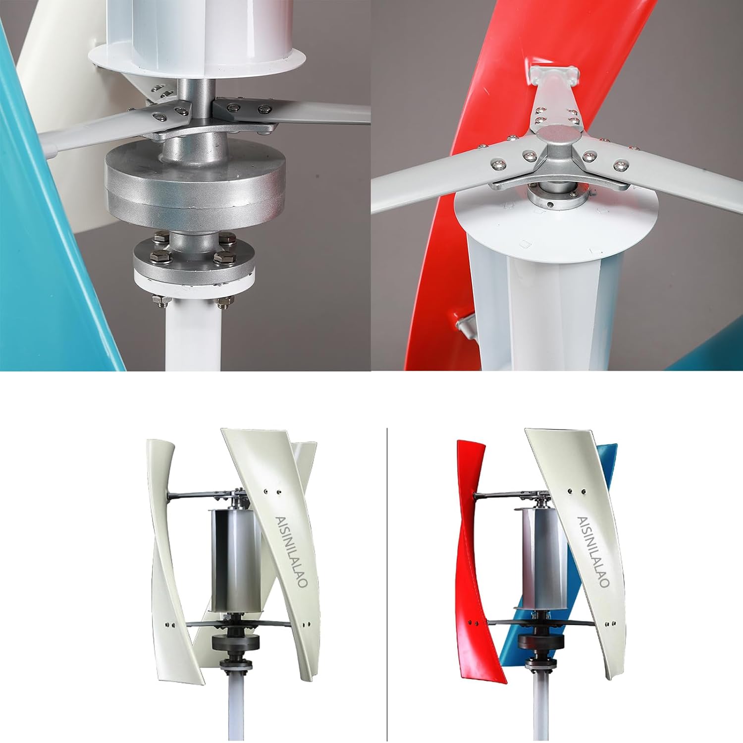 1000W No Noise Vertical Wind Turbine Generator, 12V-48Vportable Vertical Wind Power Turbine Generator Kit with Charge Controller for Homeuse Residential (White)