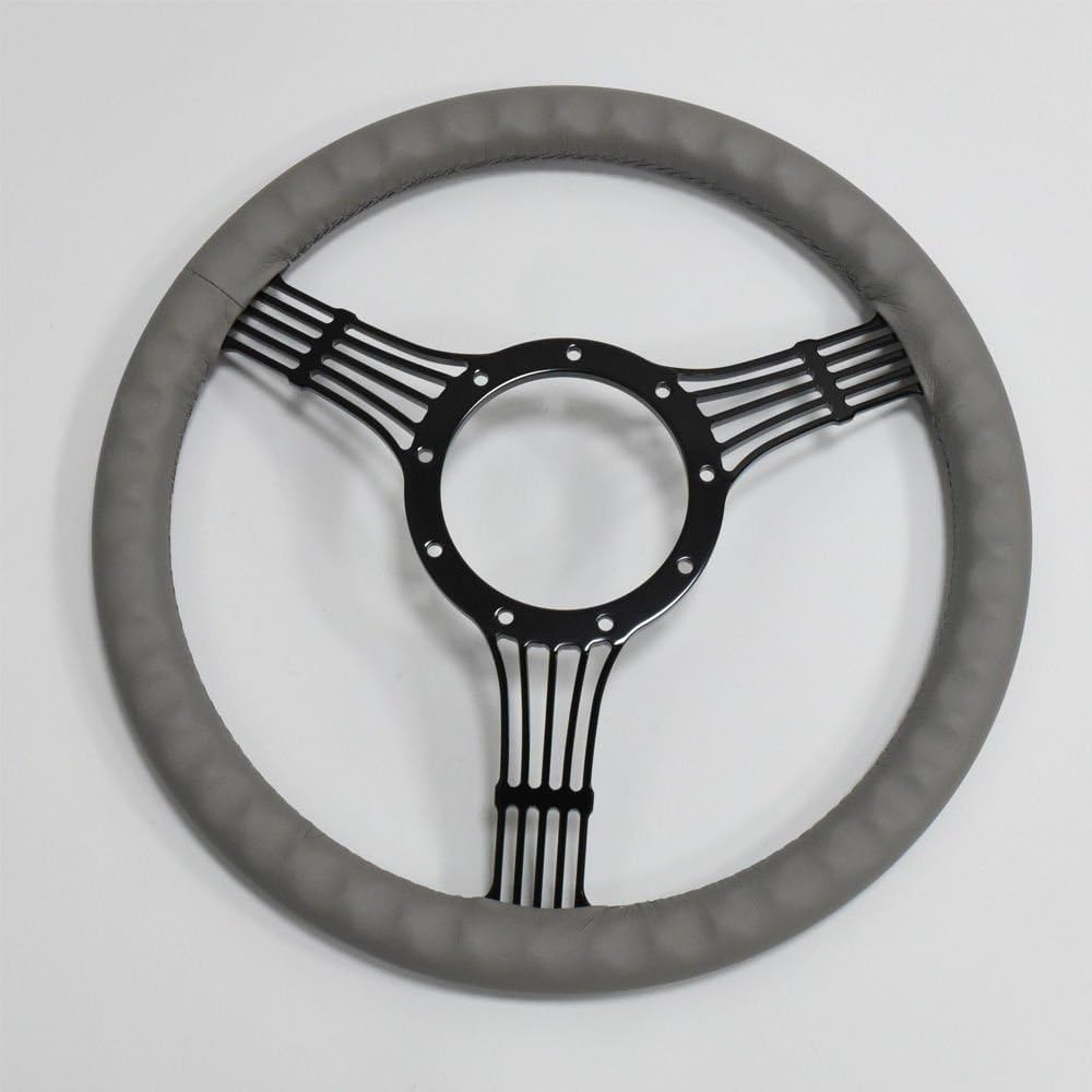 15.5'' 5-String Billet Banjo Full Wrap 9 Bolts Steering Wheel with 2'' Dish and Horn Button (Black)