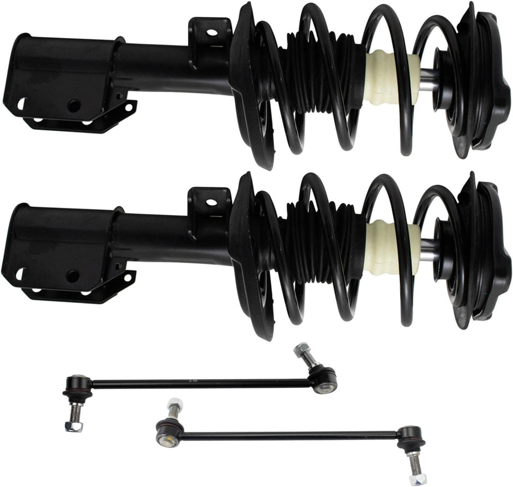TRQ Front Suspension Kit Complete Strut & Coil Spring Assembly Sway Bar Stabilizer Link Compatible with 2008-2012 Mercedes-Benz C300 2012-2015 C350