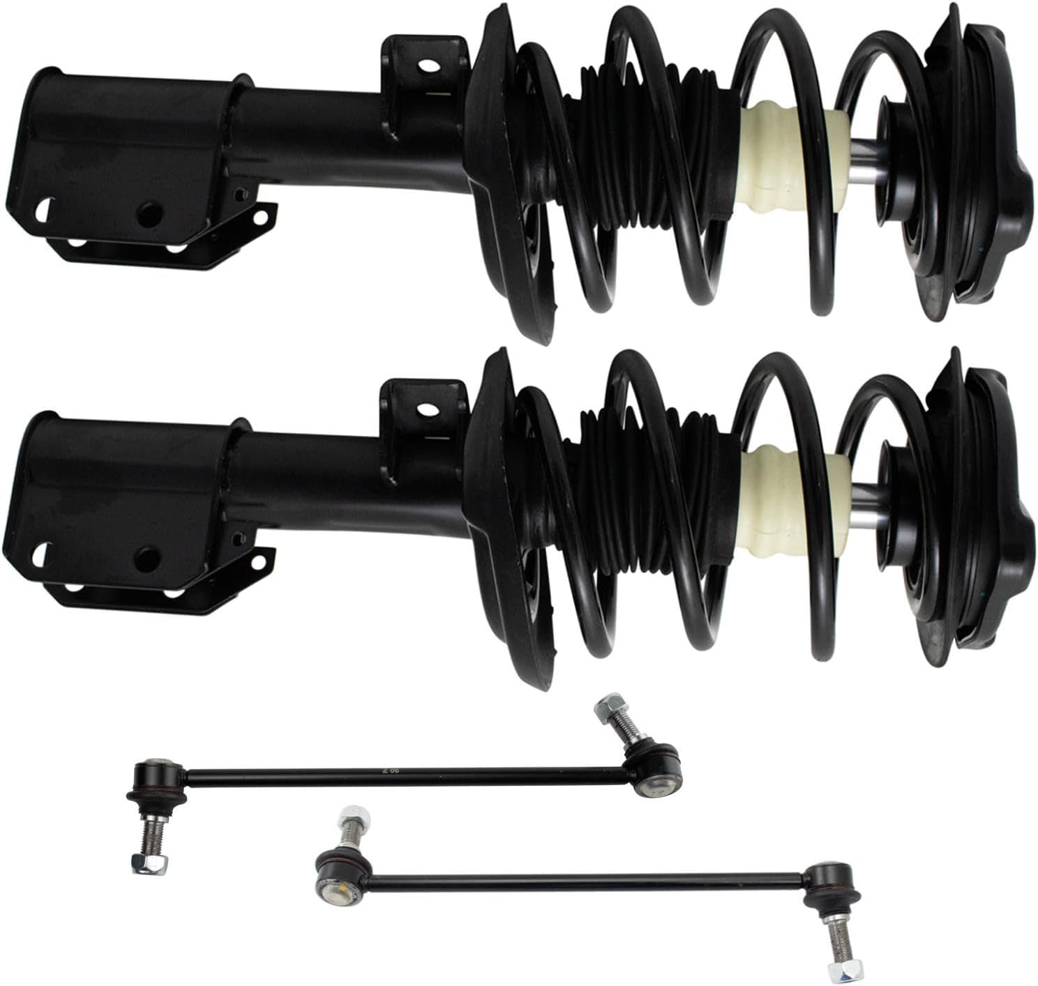 TRQ Front Suspension Kit Complete Strut & Coil Spring Assembly Sway Bar Stabilizer Link Compatible with 2008-2012 Mercedes-Benz C300 2012-2015 C350
