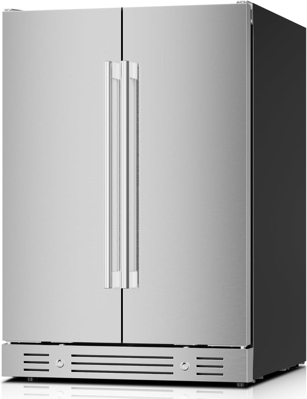 Yeego 24 Inch Wine and Beverage Cooler - 34-65°F, Holds 60 Cans & 20 Bottles Adjustable Shelves Beverage Fridge, Stainless Steel Door with Lock for Built-in in Kitchen, Patio, Bar & Outdoor Use