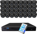GW Security 32 Channel 12MP NVR 4K H.265+ AI Face Recognition & Human/Vehicle Detection Surveillance Security Camera System with 32 UltraHD 4K 8MP IP PoE Microphone Dome Security Cameras (Grey)