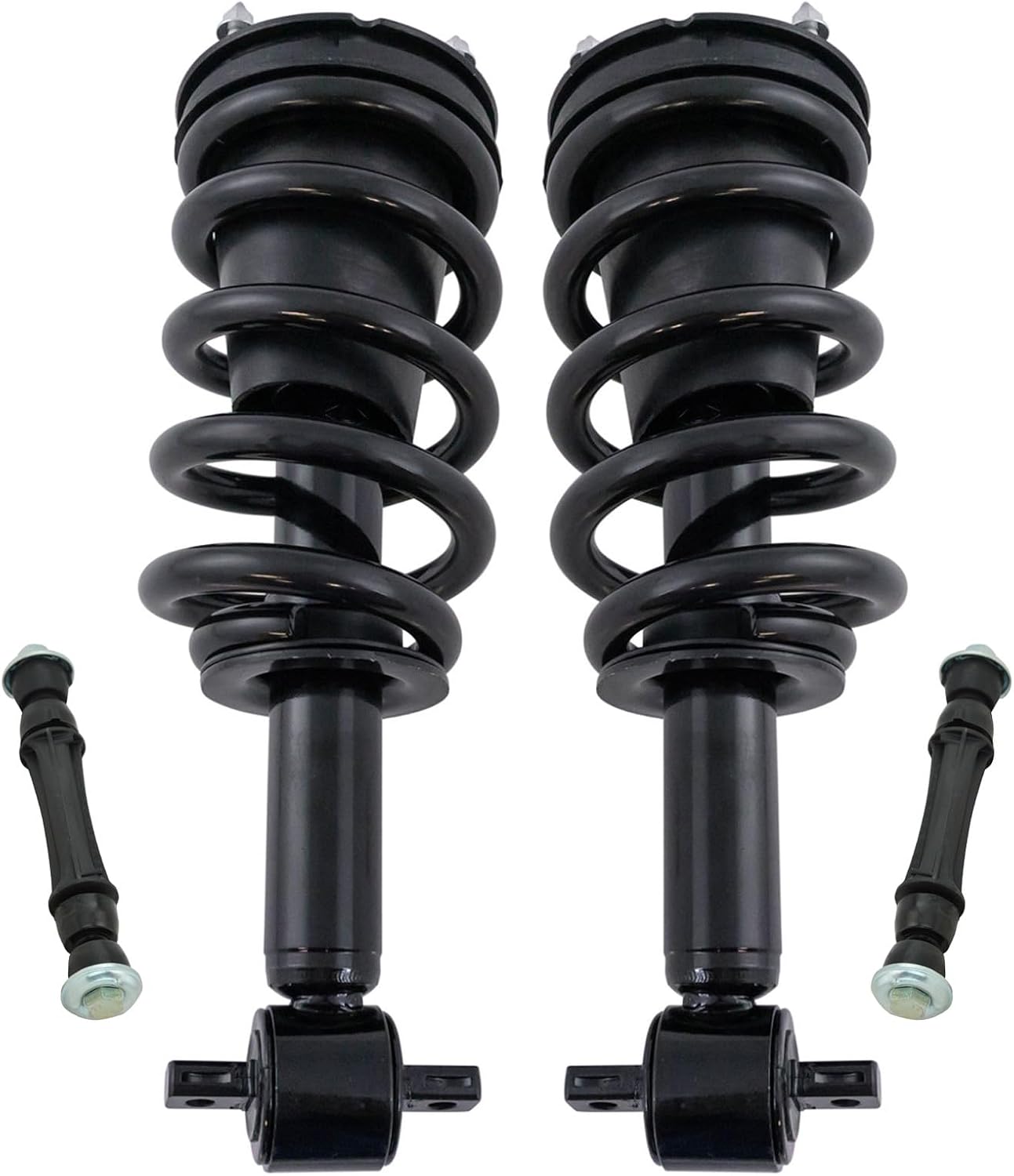 TRQ Front Suspension Kit Shock & Spring Strut Assembly Sway Bar Stabilizer Link Compatible with 2014-2018 Chevrolet Silverado 1500 GMC Sierra 1500