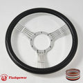 15.5' Billet Steering Wheel Full Wrap with Horn Button-Carbon Fiber