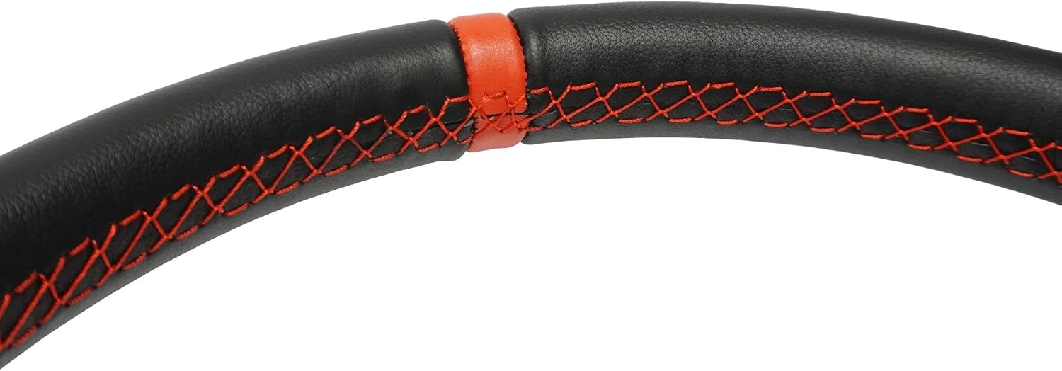 PRP Seats Deep Dish Steering Wheel with Suede Grip for Off-Road Racing - High-Strength Aluminum, Matte Black Finish, Universal 6 Point Bolt Pattern, 13' x 3' Dish - 1-3/8' Grip (Red)