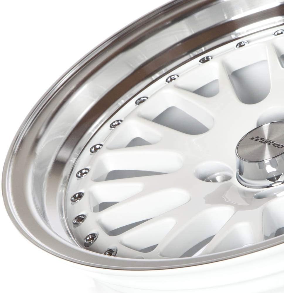 Circuit Performance CP21 15×8 Gloss White Wheel 4×100 [+25mm] compatible with Honda Civic EK EG, Acura Integra, BMW E30, Mazda Miata