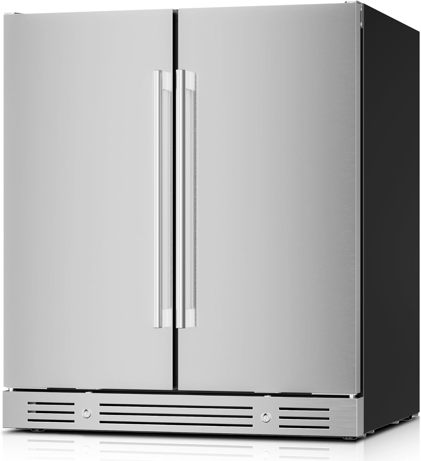 Yeego 30 Inch Wine and Beverage Cooler - 34-65°F, Holds 80 Cans & 33 Bottles Adjustable Shelves Beverage Fridge, Stainless Steel Door with Lock for Built-in in Kitchen, Patio, Bar & Outdoor Use