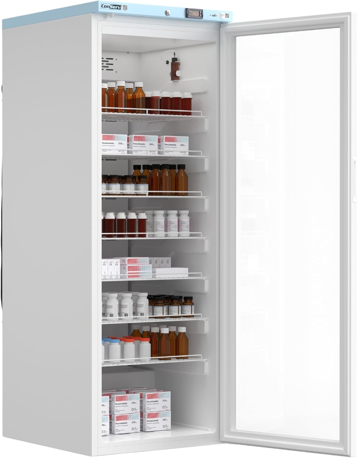 Conserv 23.4' Wide Pharmacy & Clinic Refrigerator, 12.7 Cu.Ft Medical Vaccine Fridge, WiFi Temperature Monitoring, High/Low Temp Alarm, Locking Door, No Frost, ETL Listed, 110V