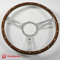 15'' Classic Riveted wood grain steering wheel Restoration MGB Midget Derrington
