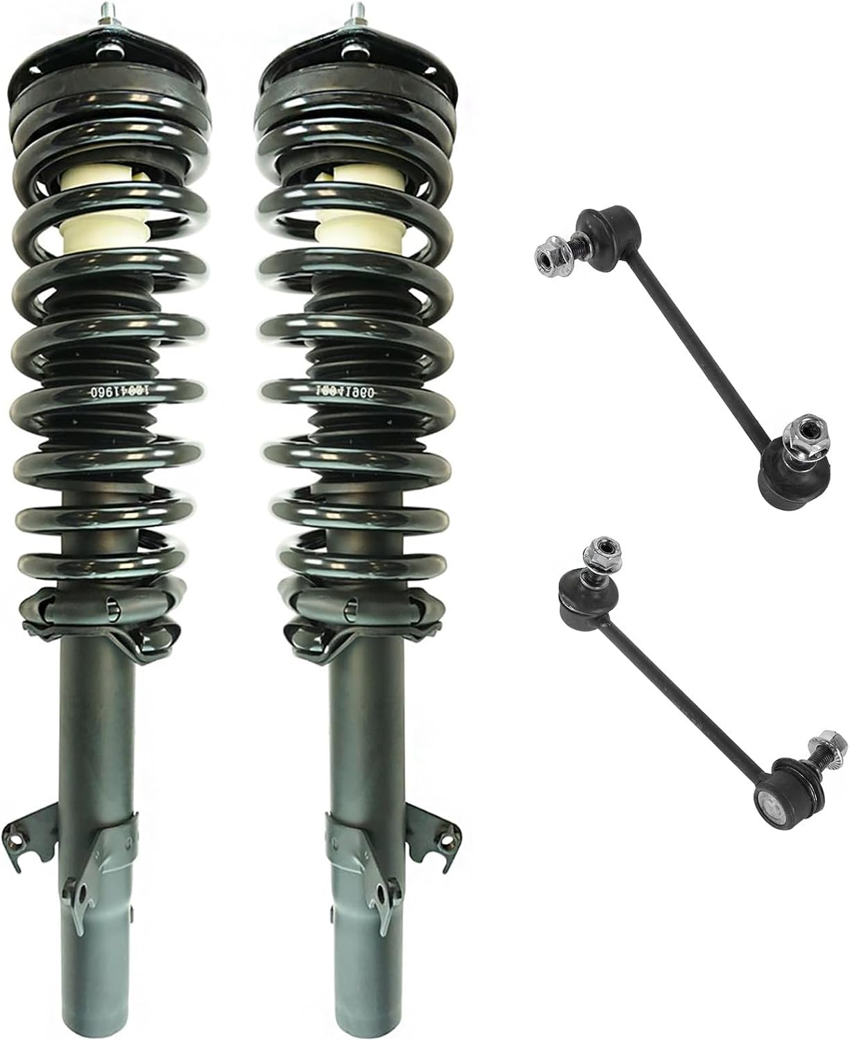 TRQ Front Suspension Kit Shock & Spring Strut Assembly Sway Bar Stabilizer Link Compatible with 2006-2009 Ford Fusion 2007-2009 Lincoln MKZ 2006 Zephyr Mercury Milan