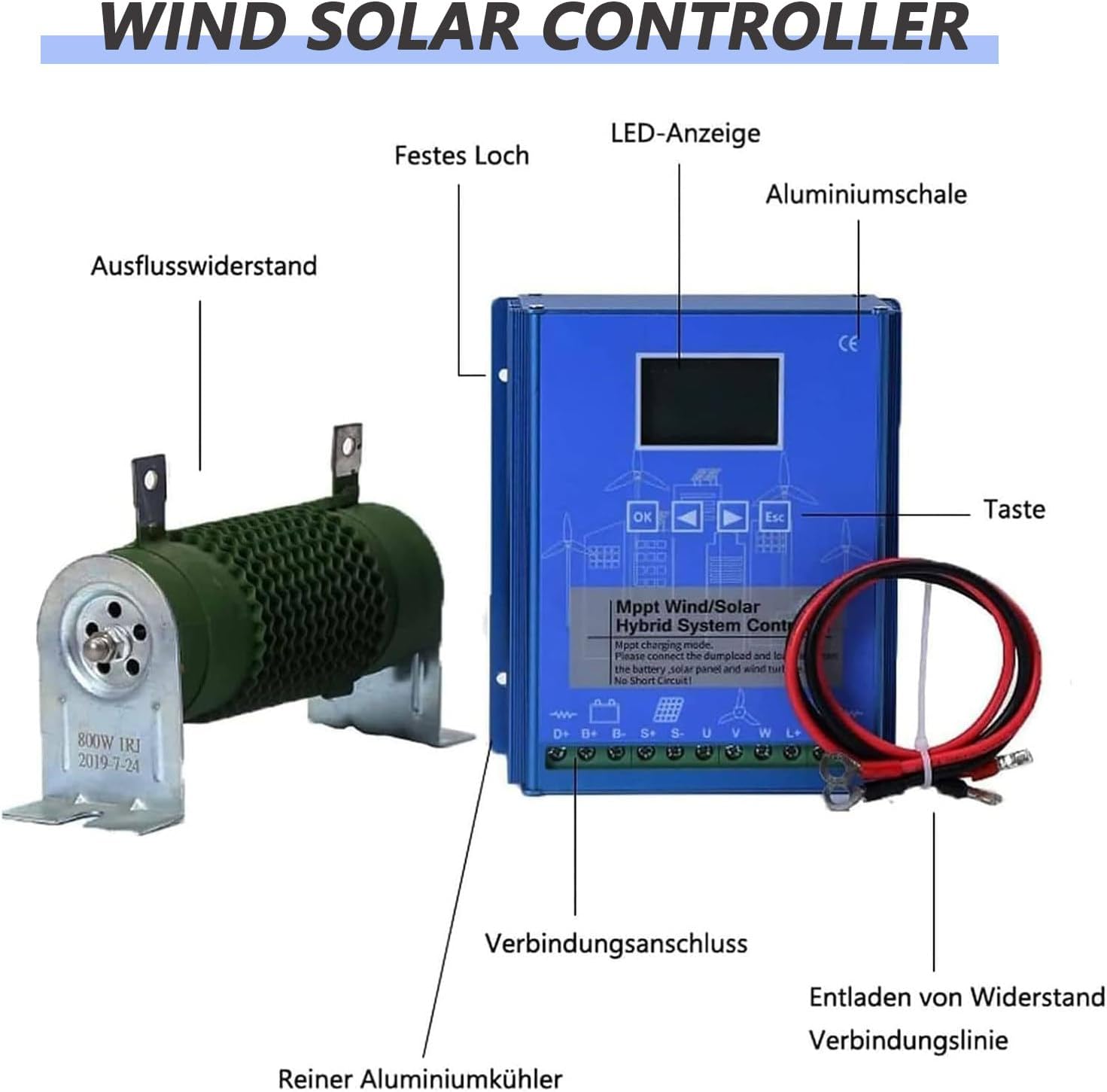 20000W Wind Solar Hybrid MPPT Charge Controller with Dump Load 10000w Wind Turbine Generator 10000W Solar Panel 12V 24V 48V Auto Regulator,12V