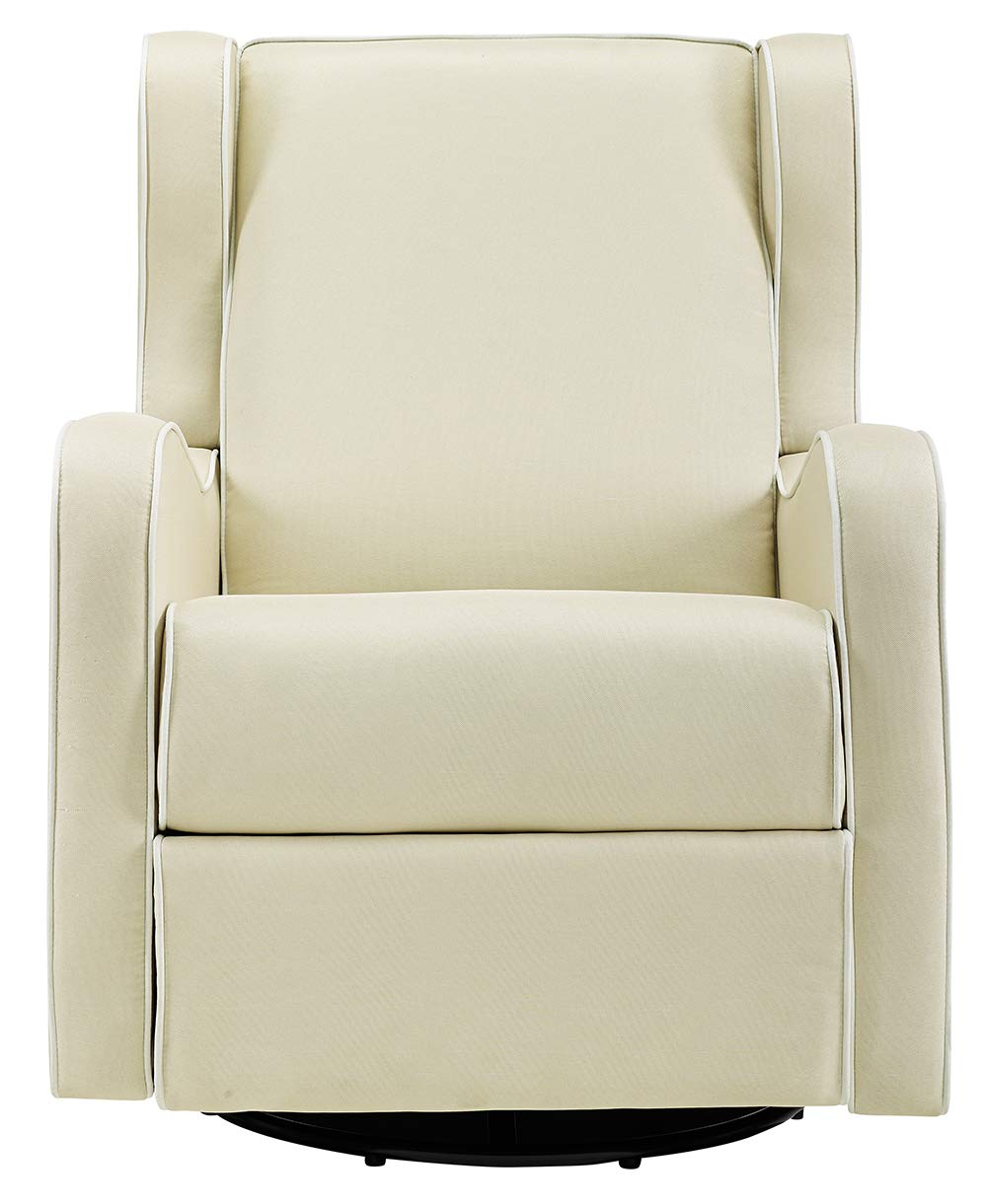 Angel Line Rebecca Upholstered Swivel Gliding Recliner,Metal, Beige/White