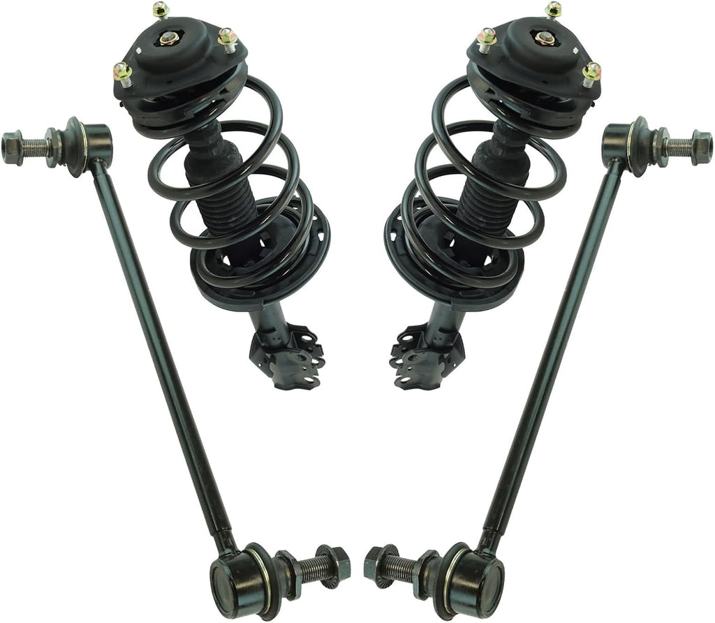 TRQ Front Suspension Kit Complete Strut & Coil Spring Assembly Sway Bar Stabilizer Link Compatible with 2011-2014 Toyota Sienna