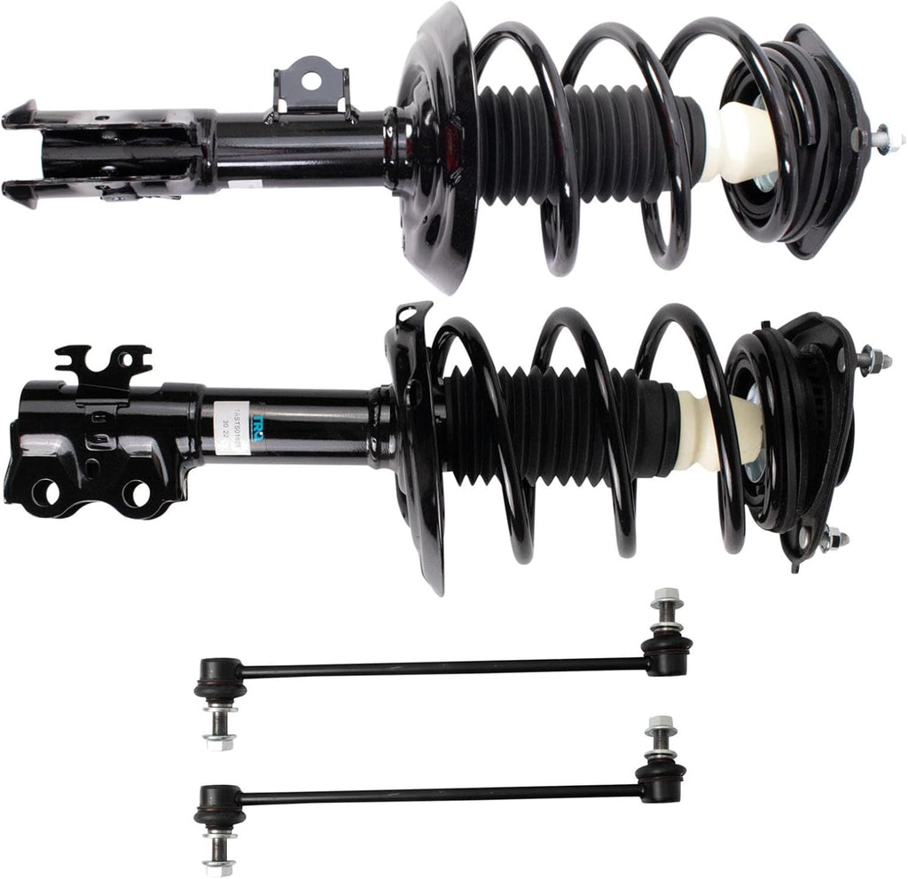 TRQ Front Suspension Kit Complete Strut & Coil Spring Assembly Sway Bar Stabilizer Link Compatible with 2016-2021 Toyota Prius 2019-2021, AWD-e 2017-2019 Prius Prime