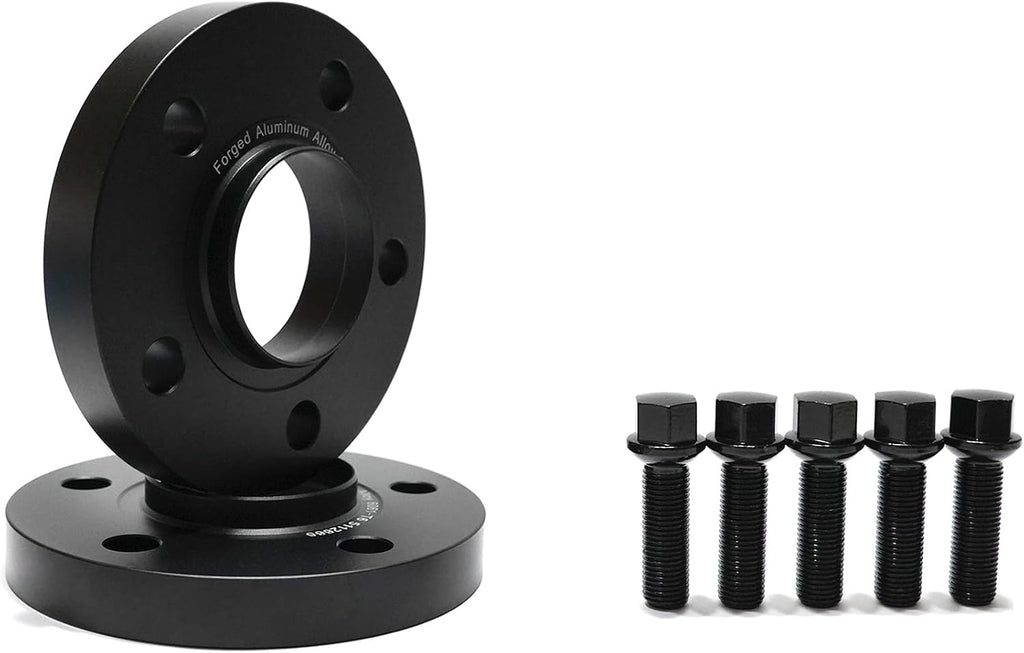 JTP Compatible with Mercedes Benz G55,G65,G63,G500,G550,G300,G350,290GD,G Wagon,AMG,W460,W461,W463,W464,(1987-2025),4pcs 20mm Hub Centric Forging Wheel Spacers 5x130,+Long Black Bolts M14x1.5