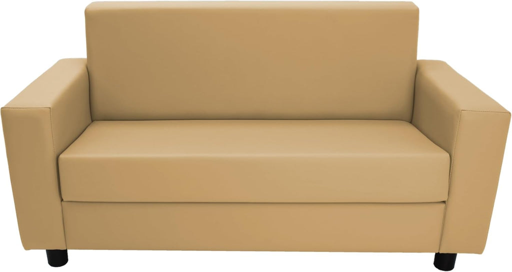 Factory Direct Partners SoftScape Inspired Playtime Classic Reading Sofa, Children's Commercial-Grade Upholstered Furniture for Home, Daycare, Preschool, Library Comfy Modern Design - Sand, 14473-SD