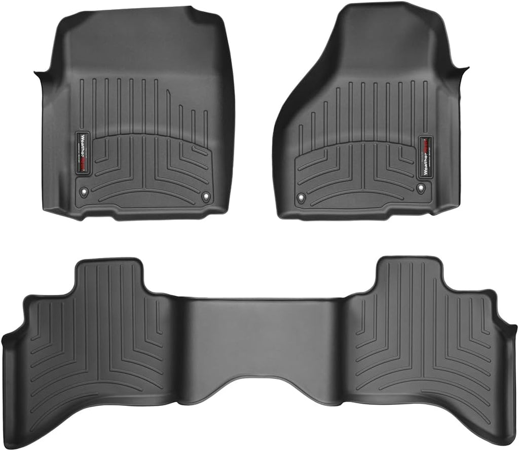 Weathertech Custom Fit FloorLiners for Dodge Ram Truck 1500, Classic 1st & 2nd Row (444651-442162), Black